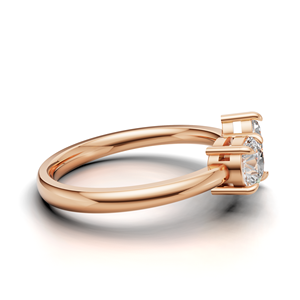 IGI Certified Lab Grown Diamond Toi Et Moi <b>Ring</b> 18K Yellow / White & Rose Gold Round & Marquise Shape Engagement <b>Ring</b> for Women - Product Image 4