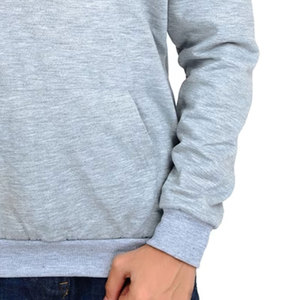 เสื้อฮู้ดผู้ชายสีเทา ทรงปกติ ผ้าฝ้ายเฟรนช์เทอร์รี่ สไตล์ลำลอง สำหรับฤดูใบไม้ร่วง แบบถัก มีกระเป๋า - Product Image 3