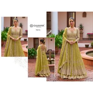 Vestido Anarkali de Diseñador con Bordado Meenakari, Traje Tradicional Étnico para Bodas, Ropa Festiva de Lujo con Bordados Elaborados - Product Image 1
