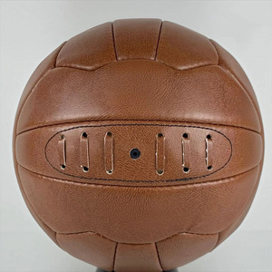 Balón de Fútbol de Cuero Genuino Hecho a Mano, Estética Retro, Construcción Clásica, Costuras Duraderas, Estilo Vintage, Personalizable, en Oferta - Product Image 1