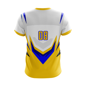 Camiseta de Fútbol con Cuello en V, Nombre del Equipo, Impresión Sublimada, 100% Poliéster, Absorbe la Humedad, Unisex, Adulto, Manga Corta - Product Image 2