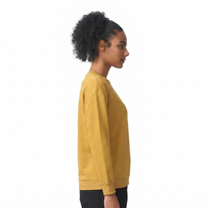 เสื้อสเวตเชิ้ตคอกลมสีเหลือง OEM 2026 รุ่น Unisex ทรงโอเวอร์ไซส์ ใส่สบาย ผ้าถักเนื้อฝ้าย สีพื้น เรียบง่าย สไตล์ลำลอง เหมาะสำหรับใส่ในช่วงฤดูใบไม้ร่วง - Product Image 5