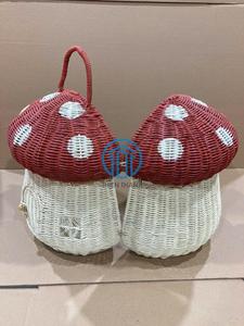 Foldable Rattan Mushroom House Kids Toy Storage Basket Montessori Playroom Storage Organizer Handmade Natural Wicker Nursery - Product Image 5