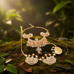 Kemp Style Traditional Bridal Jewelry Set with Cubic Zirconia and Gold Plate - Product Image 3