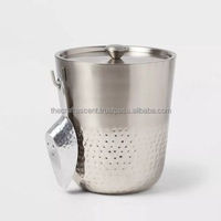 Seau à glace en aluminium finition mate, personnalisable, léger, durable, avec poignée, pour camping, bars, restaurants - Portable et étanche
