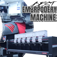 Machine à broder informatisée à 15 aiguilles et 6 têtes pour usage commercial/industriel, similaire aux machines à broder Tajima/Brother, pour casquettes 3D
