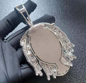 จี้เพชรโมอิสซาไนต์แบบ Iced Out สไตล์แร็ปเปอร์ พร้อมสร้อยคิวบาชุบเงิน 925 หรูหรา สไตล์ฮิปฮอป เครื่องประดับสำหรับทุกเพศ - Product Image 2
