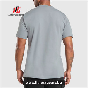 เสื้อยืดคอกลมแขนสั้นสีเทาล้วนสำหรับผู้ชาย Just Fitness Gears ทรงปกติ ผ้าฝ้าย 100% ระบายอากาศได้ดี สวมใส่สบาย แบบลำลอง - Product Image 2