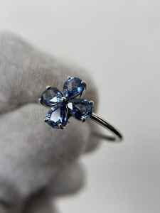 Anillo de zafiro azul único con corte de pera, zafiro vintage, anillo de compromiso, propuesta de matrimonio, joyería hecha a mano para ella - Product Image 4