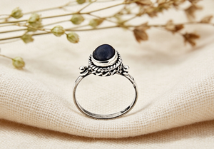 Art Palace 925 Silver Onyx <b>Ring</b> Bezel Setting Vintage Style Unisex Gemstone <b>Ring</b> Everyday Wear - Product Image 2