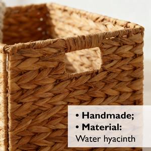 Panier carré en jacinthe d'eau pliable, fait main, panier de rangement, vente en gros, écologique, fabriqué au Vietnam - Product Image 6