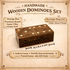 Juego de Dominó Hecho a Mano con Madera de Palisandro Indio y Caja de Almacenamiento |   Fichas de Madera para Juegos de Mesa |   Regalos al por Mayor de Estilo Antiguo de Primera Calidad - Product Image 5
