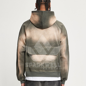 Sweat-shirt à capuche dégradé pour homme, manches régulières, coupe classique, couleur unie dégradée, tricoté, 100 % polyester, service OEM, automne - Product Image 4