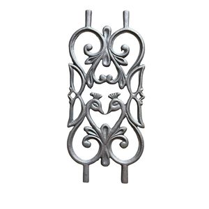 Decorative wrought iron <b>railing</b> panel durable outdoor construction classical design strong metal framework elegant garden - Product Image 3