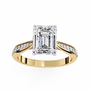 Anillo de Compromiso Clásico de Moda para Boda, con Halo Oculto, Oro de 14K, Diamante Cultivado en Laboratorio IGI de Corte Esmeralda de 2.5 CT, Regalo Ideal - Product Image 4