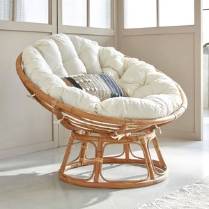 Rattan papasan accent <b>chair</b> high quality natural <b>cane</b> bowl <b>chairs</b> outdoor patio furniture set - Product Image 4