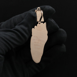 Colgante de Cristal Chapado en Oro Rosa con Diseño de Pies, Joyería Temática Linda para Mujer, Regalo - Product Image 3