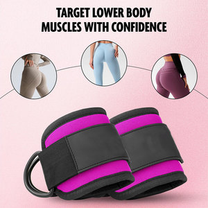 Neoprene <b>Padded</b> Ankle Strap Exercise Gym Ankle Cuff Steel D-rings Strengthen Legs And Glute Muscle <b>Practice</b> Wear Unisex Straps - Product Image 3