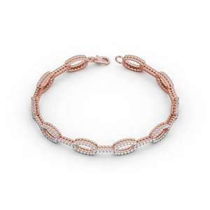 กำไลเพชรแท้ทรงบริลเลียนต์คุณภาพดีที่สุด ชุบทองคำขาวและโรสโกลด์ สำหรับผู้หญิง งานปาร์ตี้ งานแต่งงาน โอกาสพิเศษ - Product Image 1