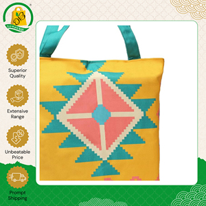 Superior Quality Made in India Wholesale Bohemian Style Promotional Cotton Canvas Shopping Mesh <b>Bags</b> with Shoulder Carry Handle - Product Image 2