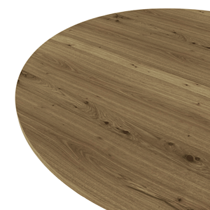 Modern 35.43 Inch <b>Round</b> Dining <b>Table</b> <b>Small</b> Kitchen <b>Table</b> with Metal Black Legs for 2-4 People Brown Finish for the Dining Room - Product Image 4