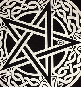 Nappe d'autel en coton 36 pouces pour Tarot, Arbre de Vie, Soleil, Lune, Pentagramme – Artisanat Indien pour Sorcellerie et Wicca - Product Image 4