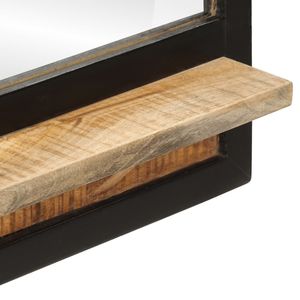Estantes de Baño de Madera de Mango Maciza y Hierro con Vidrio, Espejo de Baño de Madera Natural y Vidrio - Product Image 6