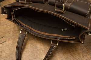 Maletín Mensajero para Portátil de Cuero Genuino Resistente, de Alta Calidad, Estilo Vintage, Bandolera, para Viajes de Negocios y Uso Diario - Product Image 5