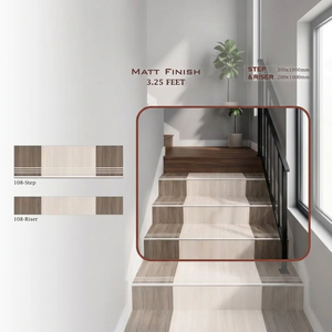 Luxury Matte Marble Porcelain <b>Step</b> Riser Tiles 200x1200mm Anti-Slip Stair Treads for Bathroom and Premium Architecture - Product Image 2