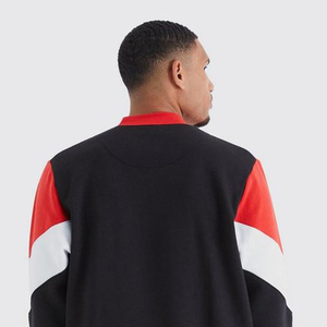 เสื้อฮู้ดผู้ชายทรงโอเวอร์ไซส์ ดีไซน์บล็อกสี พิมพ์ลายโลโก้ตามสั่ง ผลิตจากวัสดุรักษ์โลก สไตล์สตรีทแวร์ทรงบ็อกซี่ ผ้าหนานุ่ม - Product Image 4