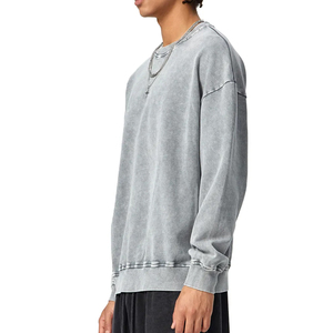 Custom <b>Men</b> Women Acid Wash Sweatshirt Oversized Vintage Crewneck Streetwear OEM ODM Factory Supply - Product Image 3