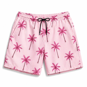 Shirt Anti-Pilling Satin Fabric Short Sleeve Pink Floral Printed Design satin 100%poly 300Grams Men's Casual Summer Breatha - Product Image 4
