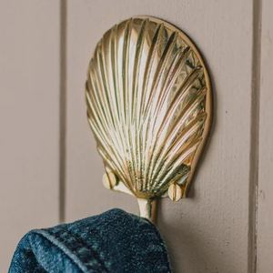 Brass Shell <b>Wall</b> <b>Hook</b> Metal Casted Coat <b>Hook</b> Metal Vintage Style Single <b>Hook</b> <b>for</b> <b>Keys</b> and Accessories - Product Image 3