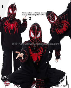 Veste à glissière à manches longues pour femmes sweat à capuche imprimé araignée Streetwear léger pour automne hiver XS taille tissu tissé Logo avant - Product Image 5