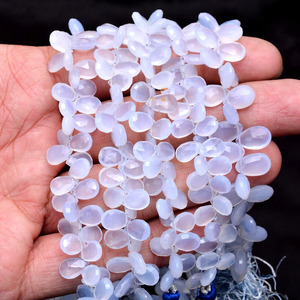 Cuentas Sueltas de Calcedonia AAA+ Facetadas en Forma de Pera de 5x8mm, Cuentas Sueltas de Calcedonia Natural, Gema Semipreciosa para la Elaboración de Joyería - Product Image 1