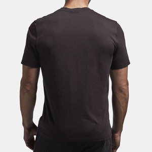 เสื้อยืดคอกว้างสีดำทรงปกติคุณภาพสูงสำหรับผู้ชาย ผ้าฝ้าย 100% พิมพ์โลโก้ตามสั่ง ระบายอากาศได้ดี มีลาย - Product Image 4