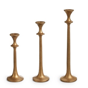 Artisan <b>brass</b> candle <b>holder</b> created for graceful decorative displays bringing sophisticated ambiance to every occasion - Product Image 3