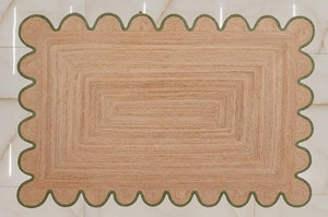 <b>Boho</b> Farmhouse Handmade Jute <b>Rug</b> Scalloped Border Braided Natural Area Carpet - Product Image 4