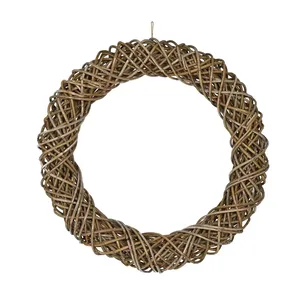 Direct Factory Custom Rattan Decorate Christmas <b>Wreath</b> <b>Ring</b> With Heavy Duty <b>Wicker</b> Weave For Interior Art - Product Image 1