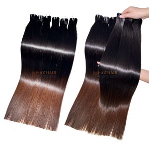 Mèches de cheveux naturels bruts vietnamiens Remy, ultra-lisses, doublement étirées, pointes brunes, cuticules alignées, pour cheveux fins de bébé - Product Image 5