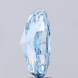 Pierre de diamant synthétique certifiée, qualité supérieure, diamant ovale cultivé en laboratoire, bleu vif fantaisie, VS2, taille excellente - Product Image 3