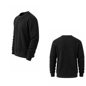 <b>Mens</b> Waffle Knit Sweatshirt Crewneck Long Sleeve Pullover Casual <b>Thermal</b> Textured <b>Top</b> Custom OEM Sportswear Manufacturer Factory - Product Image 6