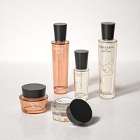 Emballage cosmétique haut de gamme pour soins de la peau, pots en verre cylindriques pour crème, impression sérigraphique pour lotion pour le visage, bouteilles d'eau