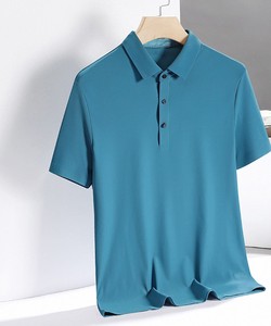 Camiseta de Hombre de Color Sólido, Algodón Teñido, Cuello Redondo, Manga Corta, Corte Regular, Informal, Básica, Cómoda para Uso Diario - Product Image 3