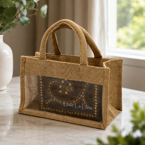 Bolsa de Regalo de PVC Transparente y Yute Premium |   Bolsa de Regalo Transparente Reutilizable para Almacenamiento y Transporte |   Venta al por Mayor de Productos de Calidad OEM Personalizados para Exportación a India - Product Image 3