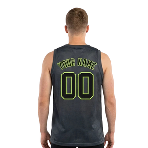Ensemble de maillot de basket à col rond pour hommes avec ligne diagonale et imprimé à pois, haut d'équipe sans manches, short uni, nom et numéro personnalisés - Product Image 4