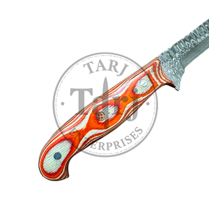 Hand Forged High Durability Damascus Steel <b>Fish</b> Fillet <b>Knife</b> Colored Micarta Handle Leather Sheath | Custom Fishing <b>Knife</b> 3-Year - Product Image 3