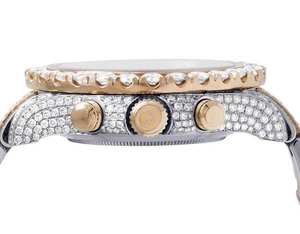 BOJ R.O.L.E.X.046 Montre pour homme en or blanc, entièrement sertie de moissanite, de luxe, à quartz analogique, en acier, 41 mm, 3 ATM, résistante à l'eau, style hip-hop - Product Image 5