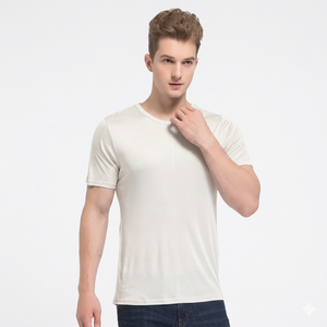 Camisetas de Manga Corta para Hombre, Personalizadas, Corte Ajustado, 100% Algodón Tejido, Lisas, Casuales, Teñidas, Transpirables, Cuello Redondo - Product Image 2