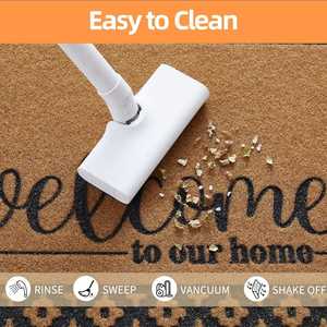 Paillasson en jute naturel de style rustique, parfait pour la décoration d'entrée, tapis artisanal écologique offrant une protection contre la poussière - Product Image 6